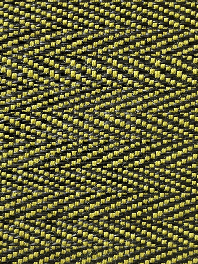 Scalamandre Milzig Herringbone | Horsehair Chartreuse / Black Fabric