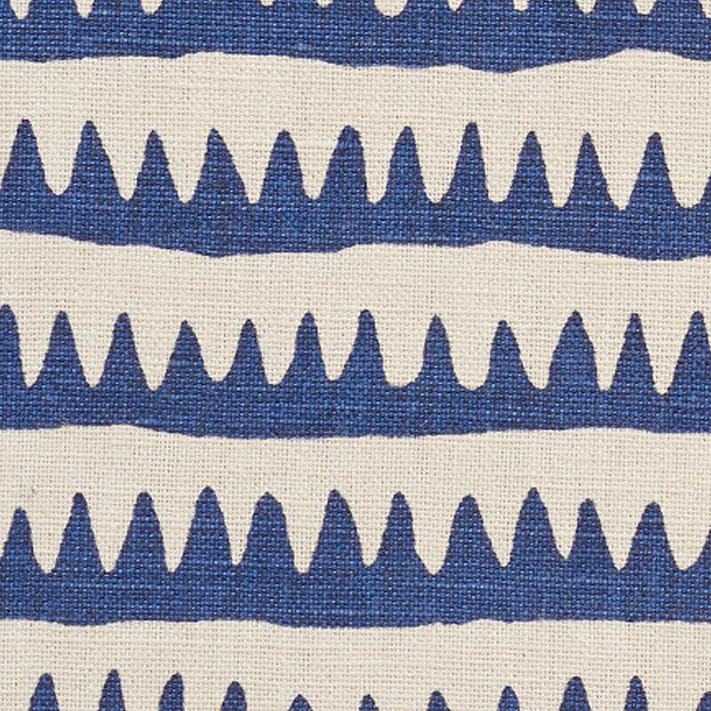 Schumacher Corfu Hand Printed Stripe Navy Fabric