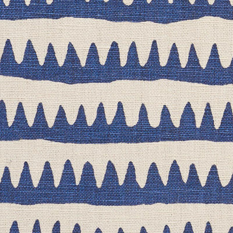 Schumacher Corfu Hand Printed Stripe Navy Fabric