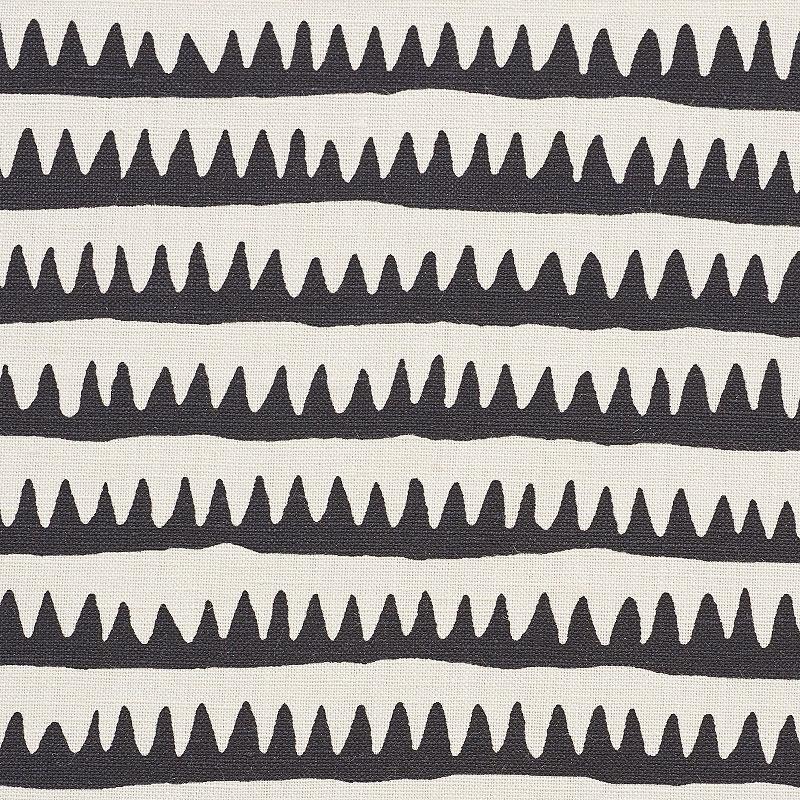 Schumacher Corfu Hand Printed Stripe Black Fabric