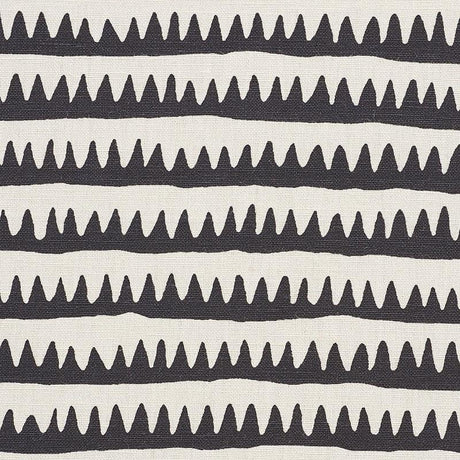 Schumacher Corfu Hand Printed Stripe Black Fabric