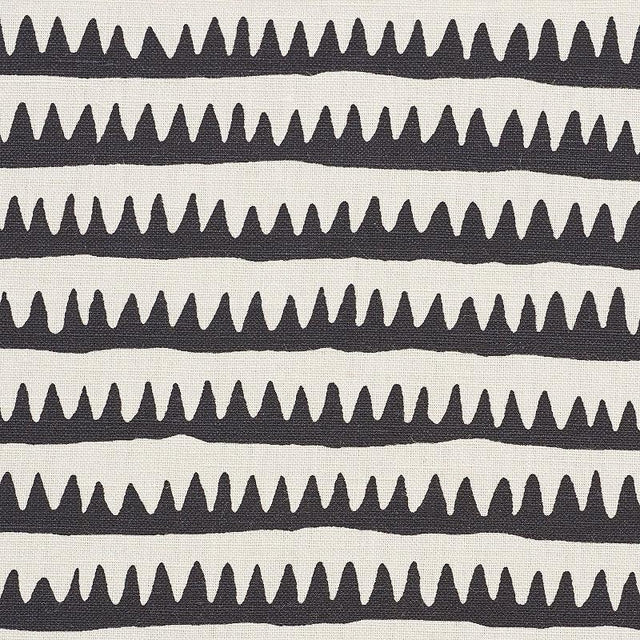 Schumacher Corfu Hand Printed Stripe Black Fabric