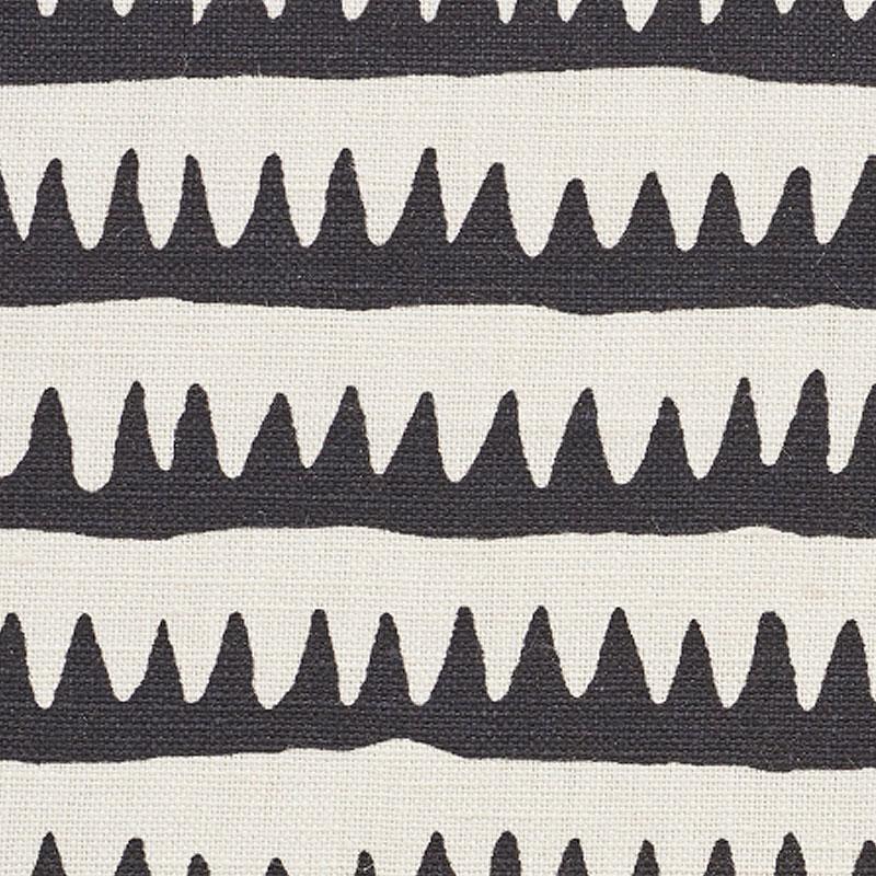 Schumacher Corfu Hand Printed Stripe Black Fabric