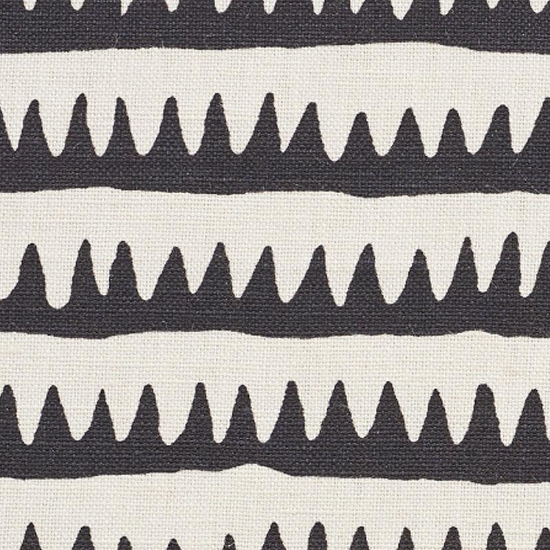 Schumacher Corfu Hand Printed Stripe Black Fabric