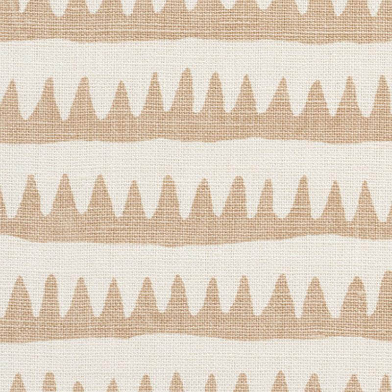 Schumacher Corfu Hand Printed Stripe Sand Fabric