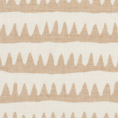 Schumacher Corfu Hand Printed Stripe Sand Fabric