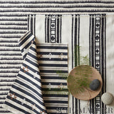 Schumacher Corfu Hand Printed Stripe Sand Fabric