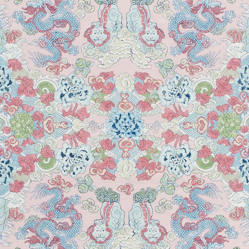 Schumacher Magic Mountain Dragon Blush Fabric