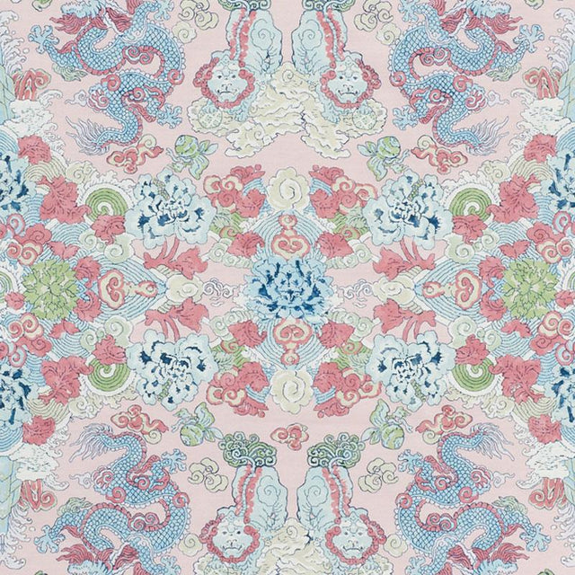 Schumacher Magic Mountain Dragon Blush Fabric