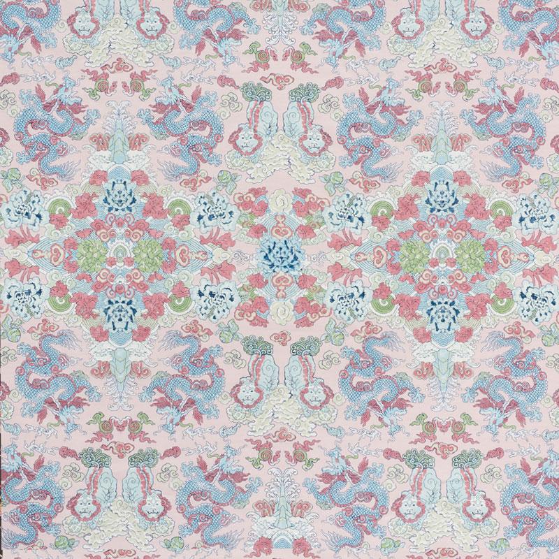 Schumacher Magic Mountain Dragon Blush Fabric