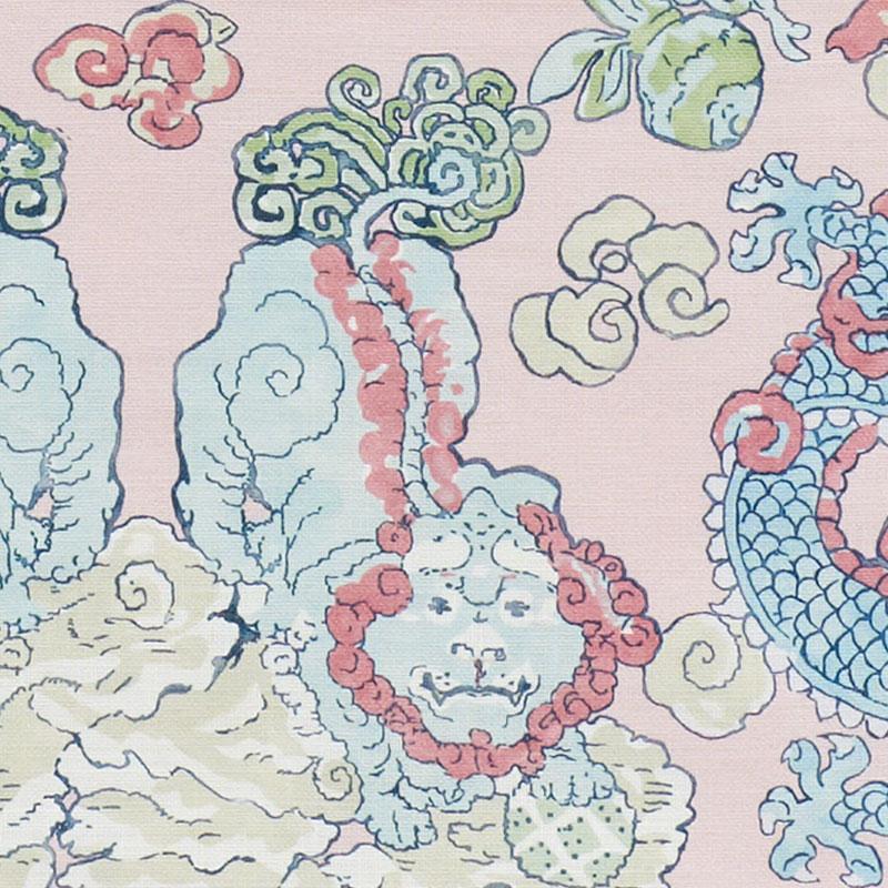 Schumacher Magic Mountain Dragon Blush Fabric
