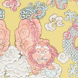 Schumacher Magic Mountain Dragon Yellow Fabric