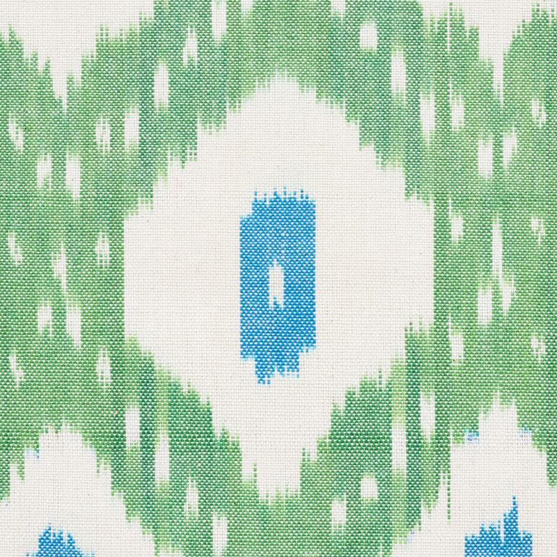 Schumacher Indio Ikat Green Fabric