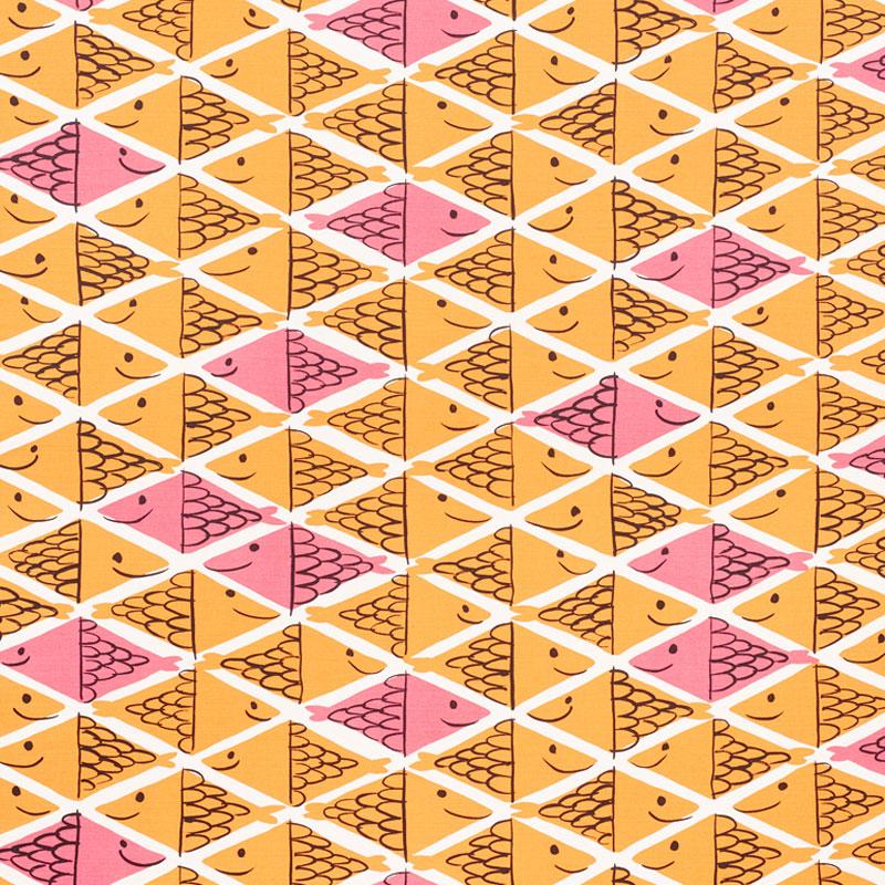 Schumacher Fish School Orange & Pink Fabric