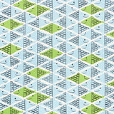 Schumacher Fish School Aqua & Leaf Fabric