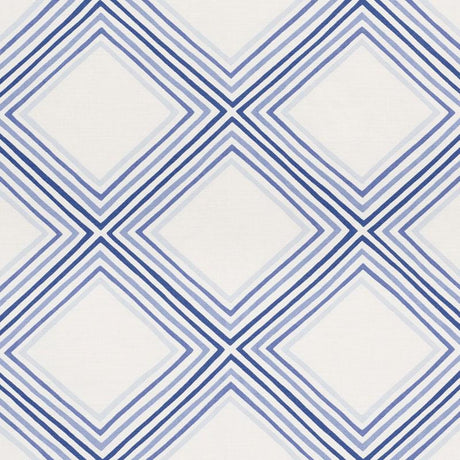 Schumacher Square Dance Blue Fabric