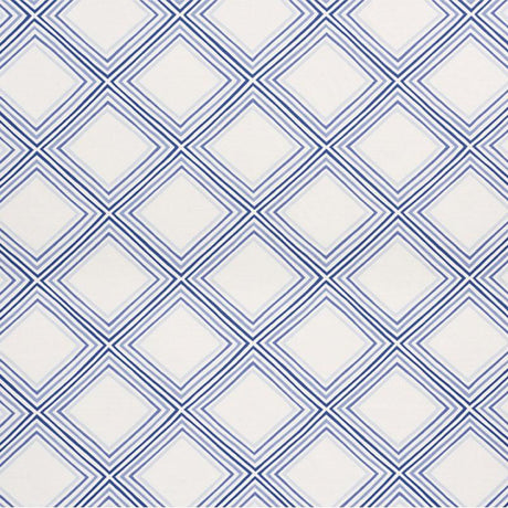 Schumacher Square Dance Blue Fabric