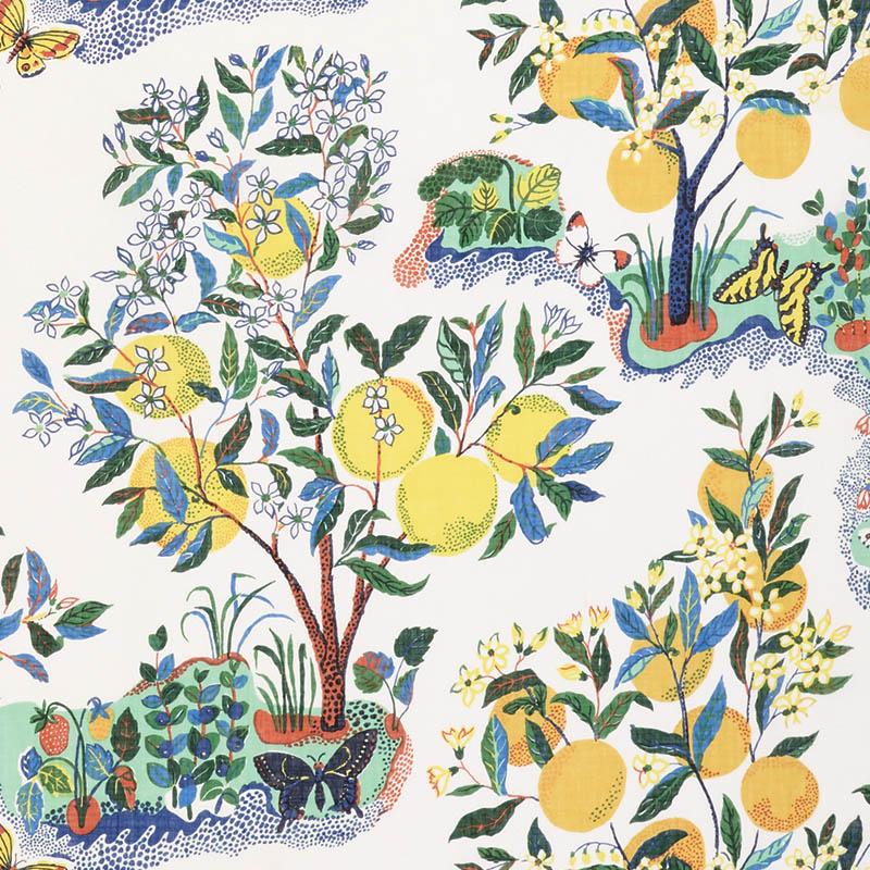 Schumacher Citrus Garden Sheer Primary Fabric