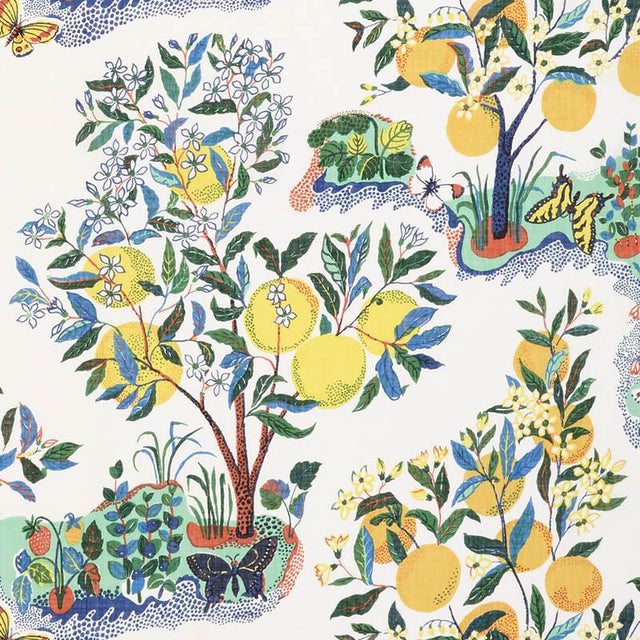 Schumacher Citrus Garden Sheer Primary Fabric