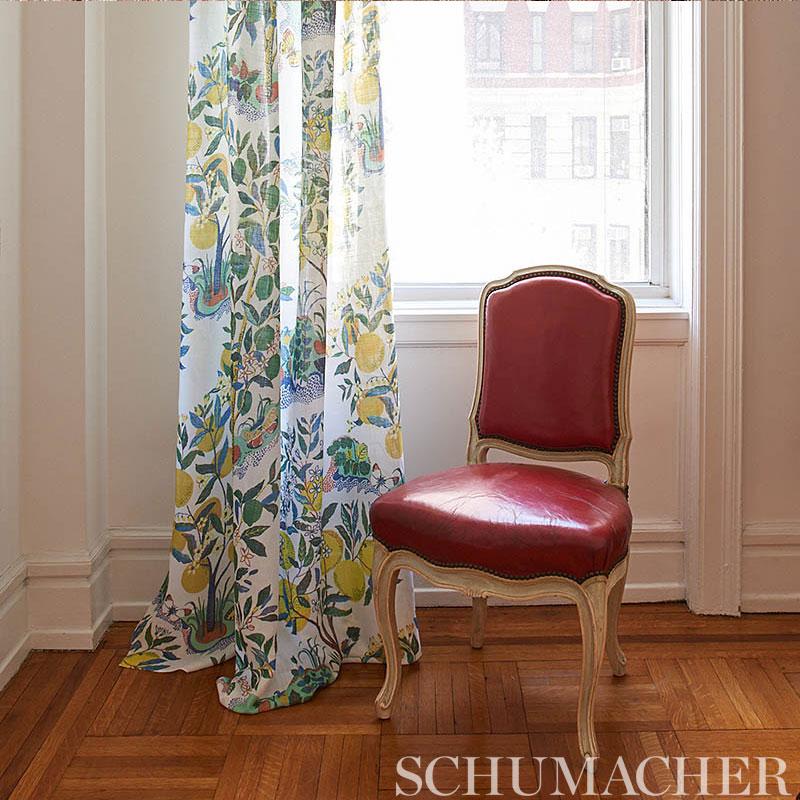 Schumacher Citrus Garden Sheer Primary Fabric