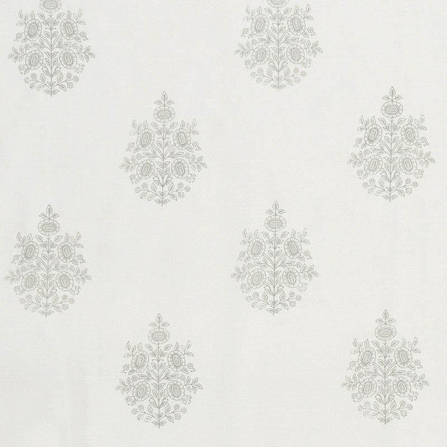 Schumacher Asara Flower Sheer Grey Fabric