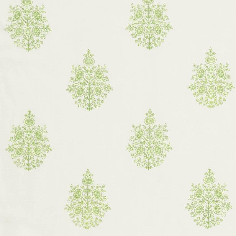 Schumacher Asara Flower Sheer Green Fabric
