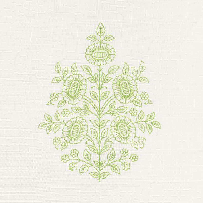 Schumacher Asara Flower Sheer Green Fabric