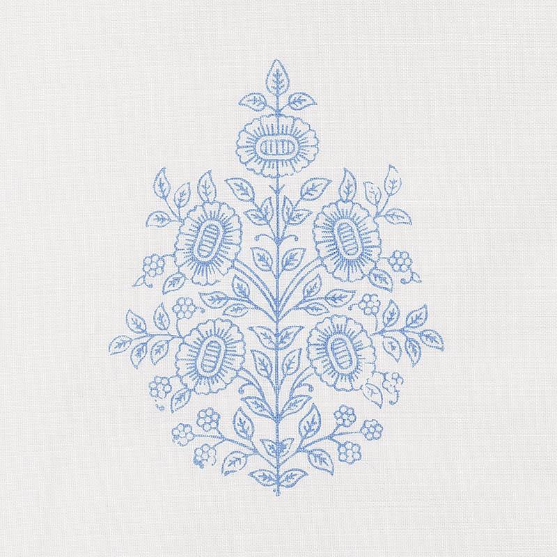 Schumacher Asara Flower Sheer Blue Fabric