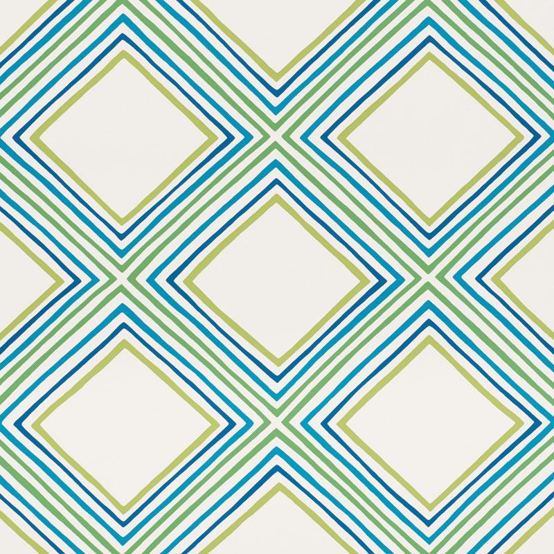 Schumacher Square Dance Peacock Wallpaper