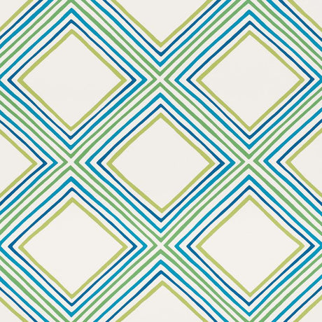 Schumacher Square Dance Peacock Wallpaper