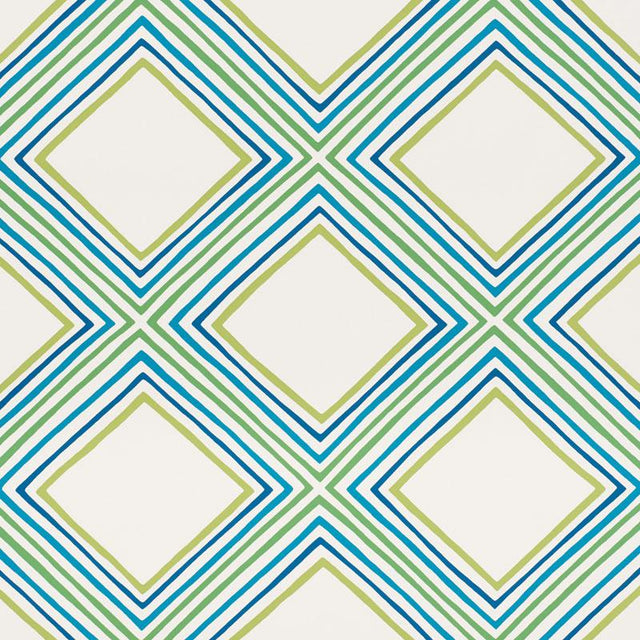 Schumacher Square Dance Peacock Wallpaper