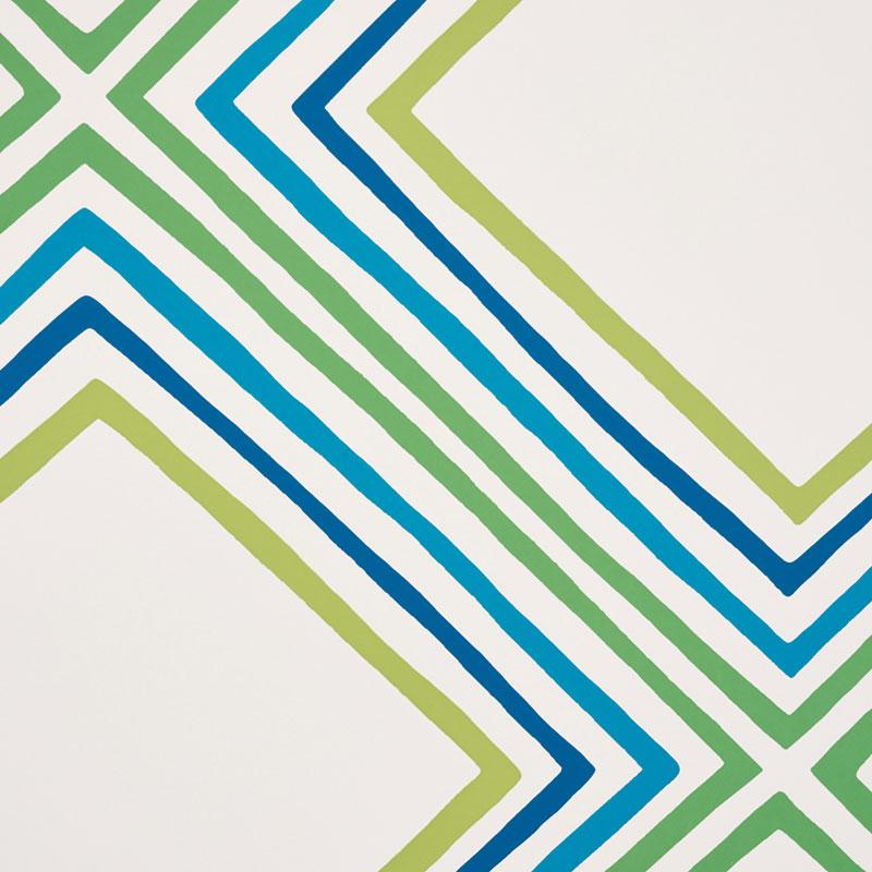 Schumacher Square Dance Peacock Wallpaper