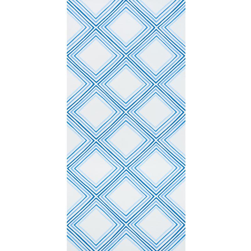 Schumacher Square Dance Blue Wallpaper