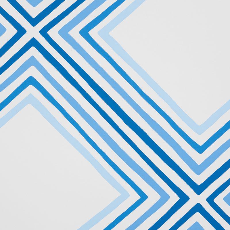 Schumacher Square Dance Blue Wallpaper