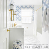 Schumacher Square Dance Blue Wallpaper