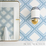 Schumacher Square Dance Blue Wallpaper