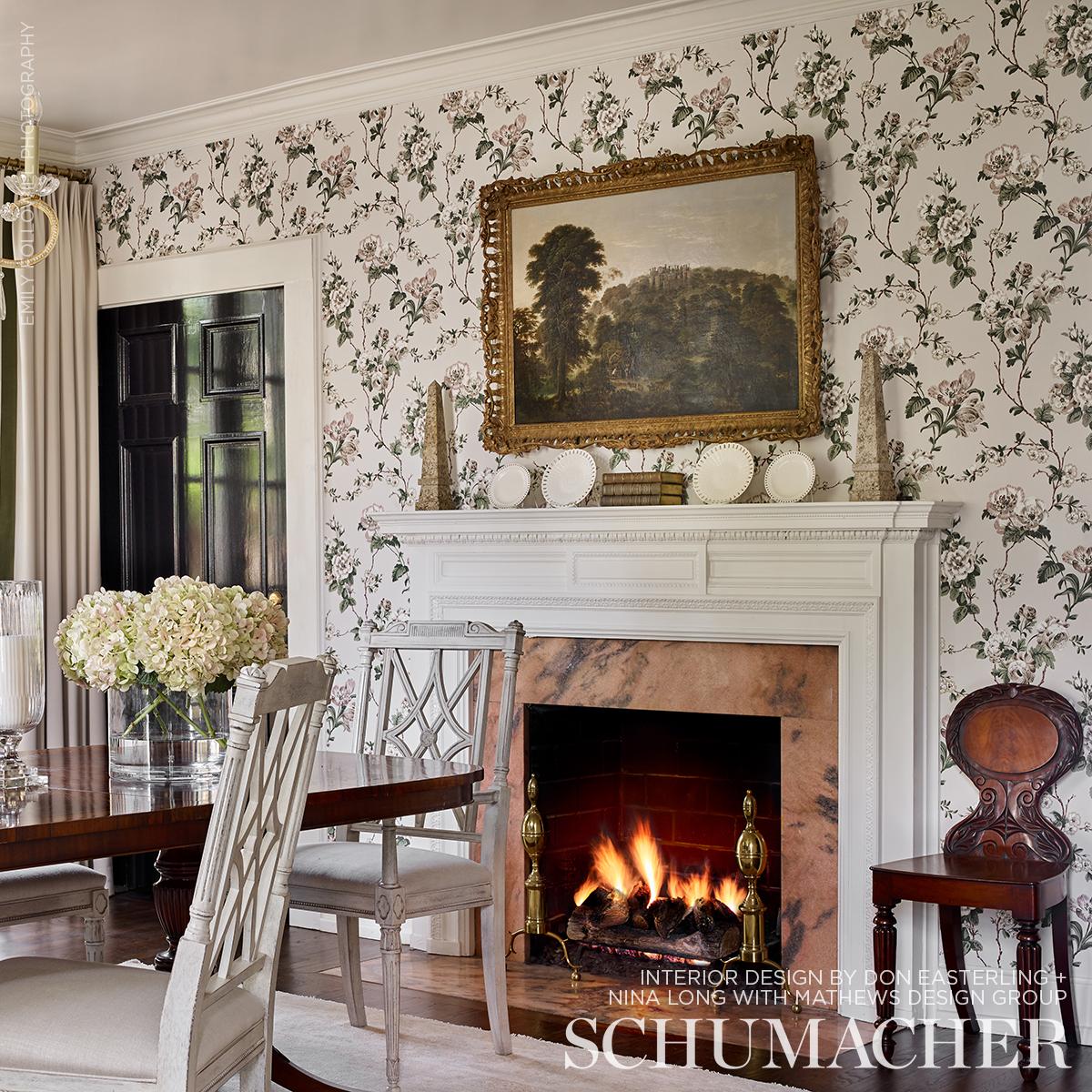 Schumacher Betty Quiet Pink Wallpaper