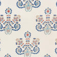 Schumacher Estrella Embroidery Indigo Spice Fabric