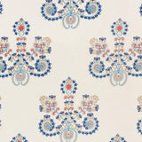 Schumacher Estrella Embroidery Indigo Spice Fabric