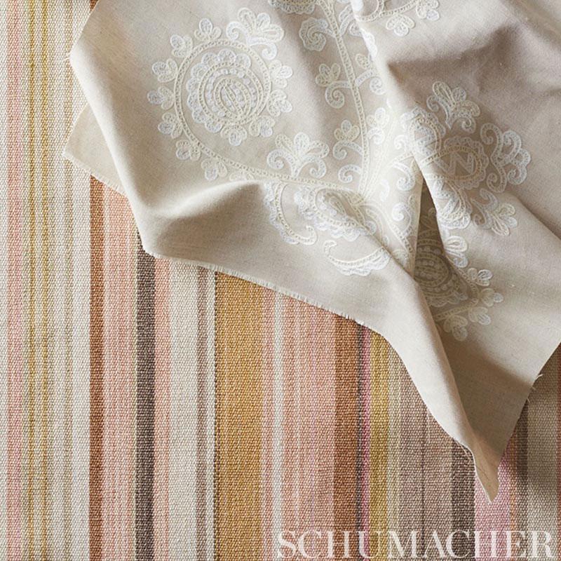 Schumacher Estrella Embroidery Linen Fabric