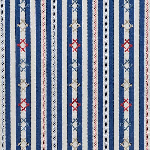 Schumacher Rhodes Stripe Navy Fabric