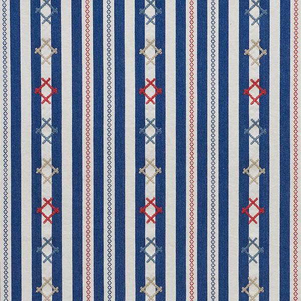 Schumacher Rhodes Stripe Navy Fabric