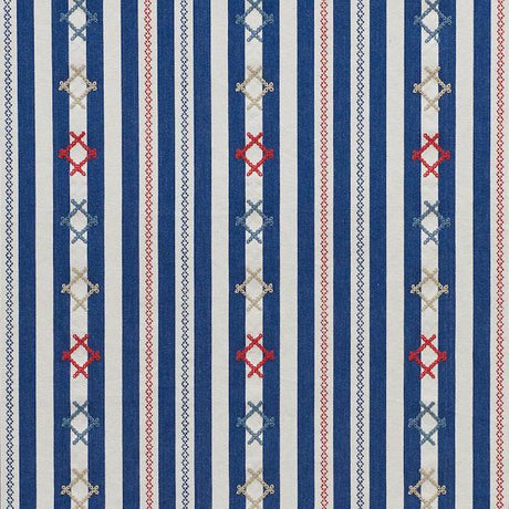 Schumacher Rhodes Stripe Navy Fabric