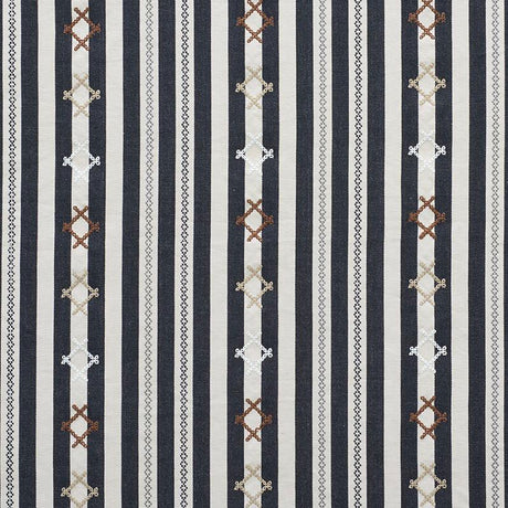 Schumacher Rhodes Stripe Black Fabric
