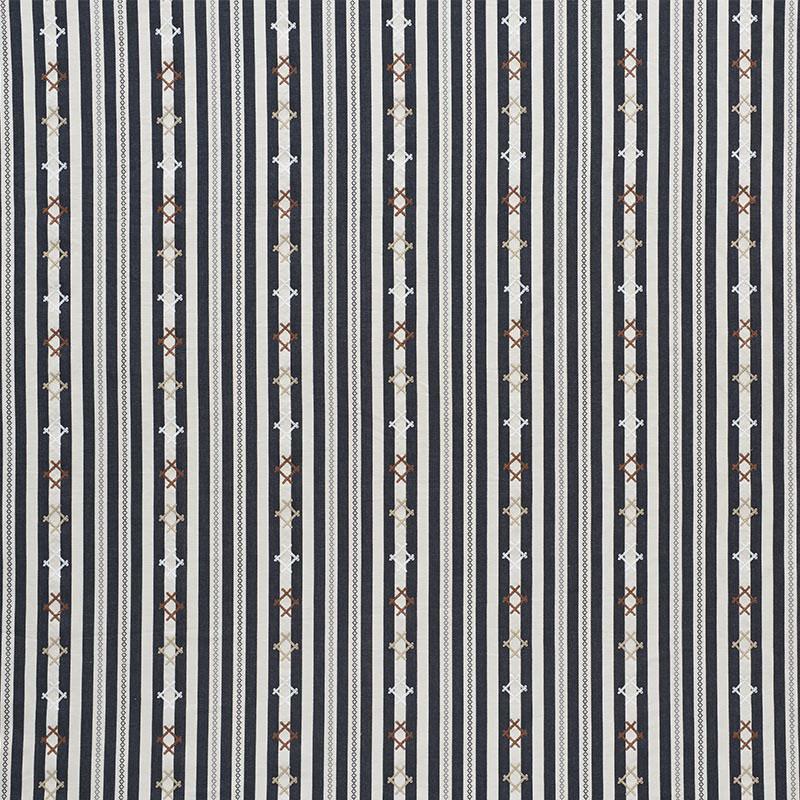 Schumacher Rhodes Stripe Black Fabric