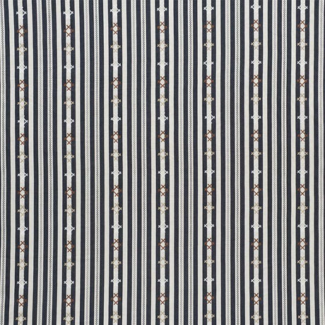 Schumacher Rhodes Stripe Black Fabric