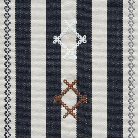 Schumacher Rhodes Stripe Black Fabric