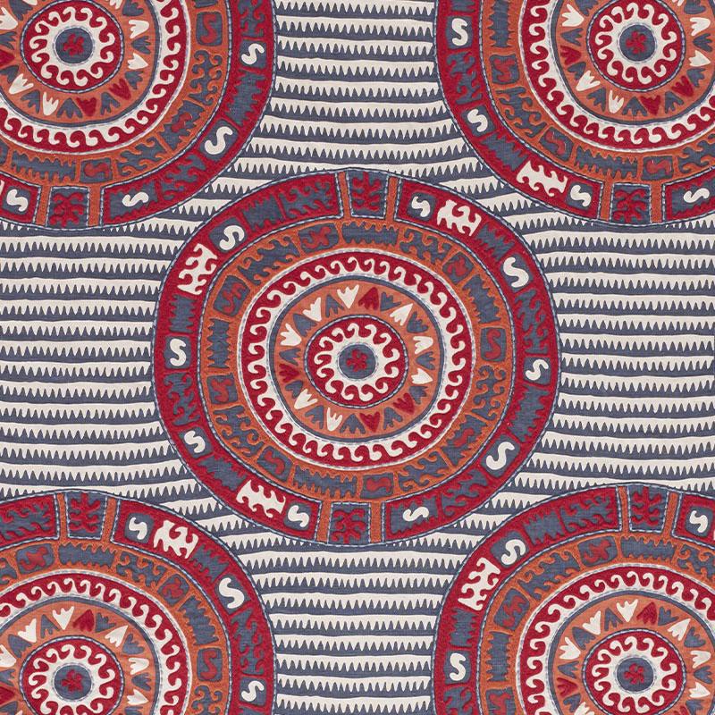 Schumacher Corfu Navy Multi Fabric