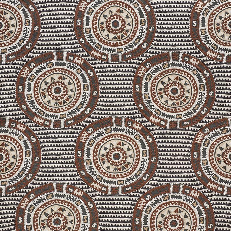 Schumacher Corfu Black Neutral Fabric
