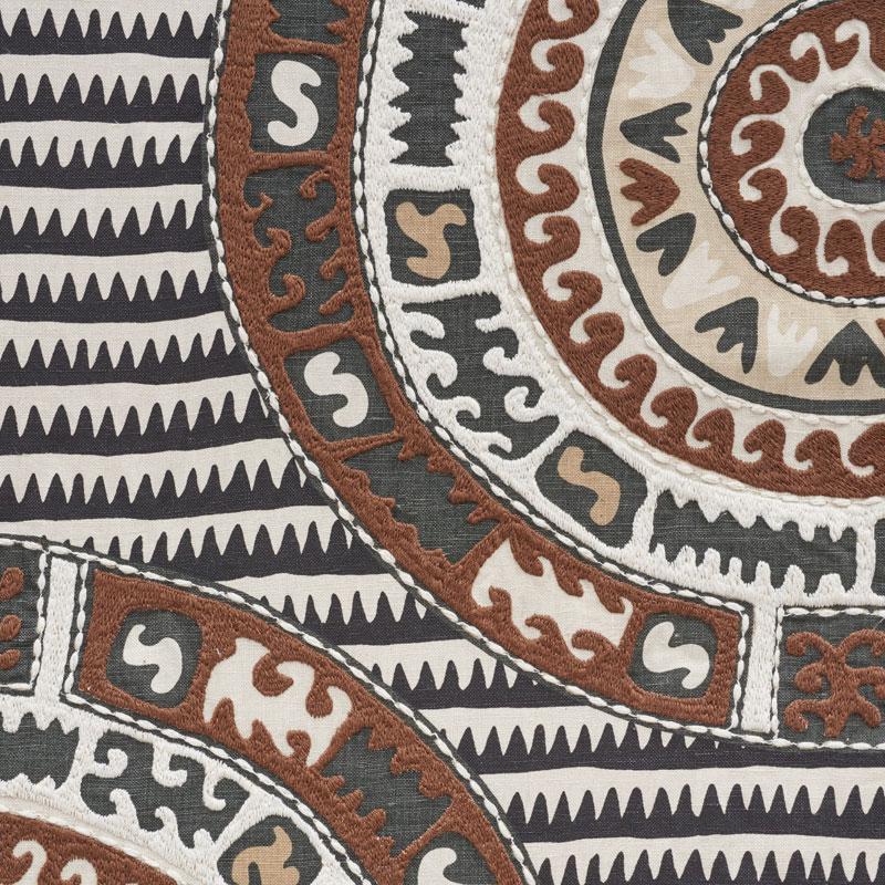 Schumacher Corfu Black Neutral Fabric